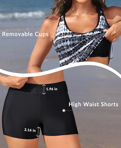 Model wearing onique Two-Piece Tankini with Boy Shorts.