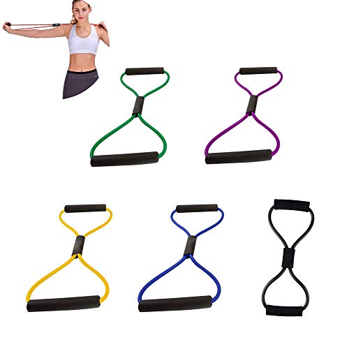MMJJQWE Resistance Band Set 5, Figure 8 Fitness Equipment Tube Workout Exercise Elastic