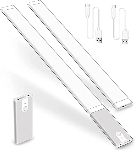 Svarog Luz LED para Armario,1500mAh Iluminación USB Recargable debajo del Armario,50cm Luz con Sensor de Movimiento para Interiores,Luz de Armario Regulable Inalámbricas para Cocina,Pasillo - 2 Pieza Cover