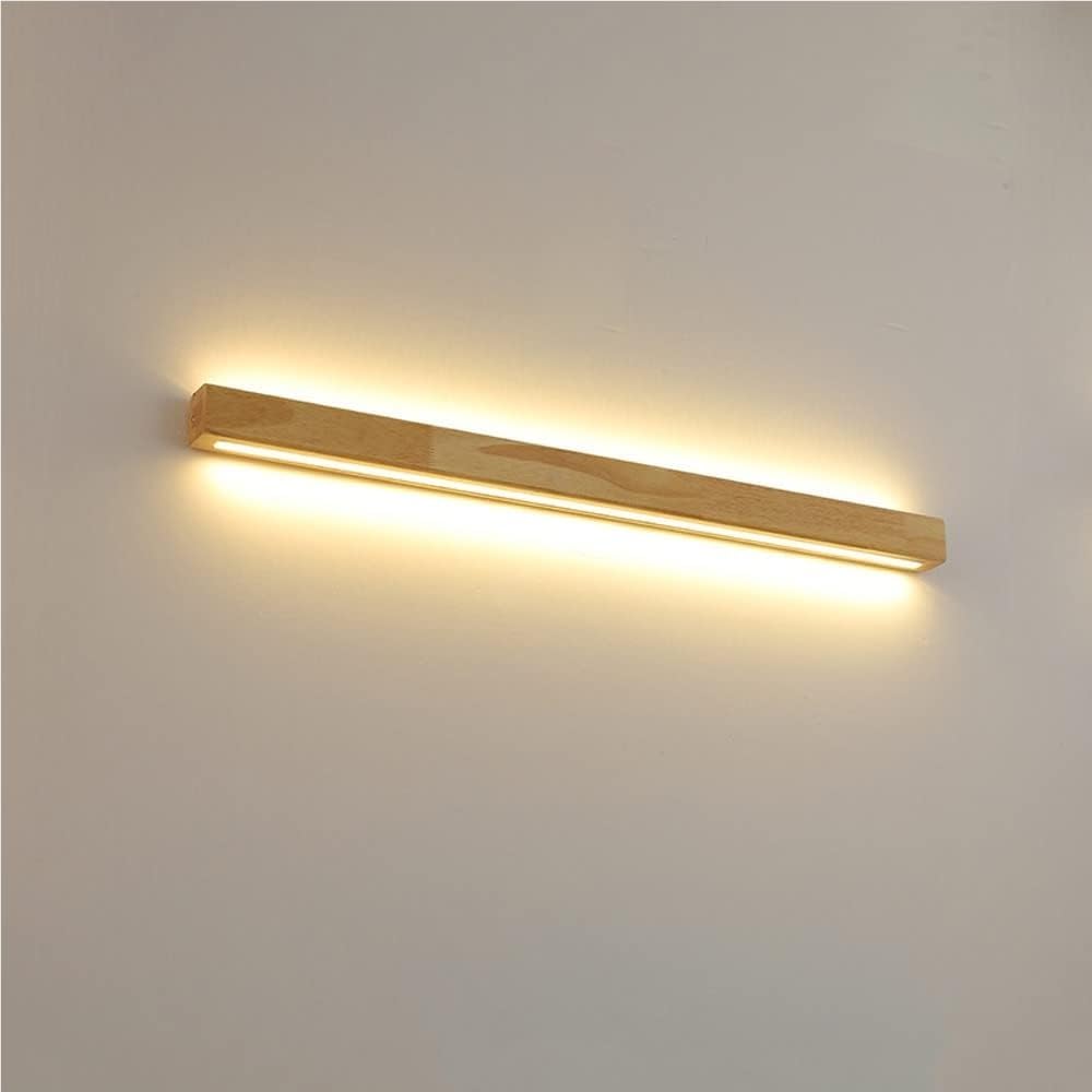 SXECAEPS Nordic Wood Wash Wall Sconce Minimalist Linear Strip Wall-Mounted Light Indoor Living Room Bedroom Wooden Lamp Fixtures for Dining Hallway(3000K,100cm)