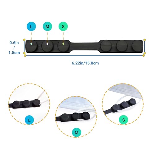 5Pcs Silicone Mask Holder Mask Ear Saver, Face Mask Extender Strap, Face Mask Holder to Protect Ears, Mask Straps for Back of Head, Adjustable Ear Savers for Face Masks, Soft Reusable Extension Bands