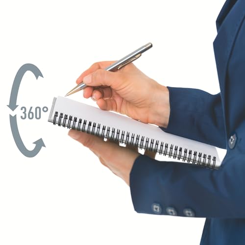 Leitz Office Collegeblock A5 kariert, 5er Pack, Notizbuch mit Spiralbindung, Kartoneinband, 360 Grad Öffnung, 180 Seiten/90 Blatt FSC-zertifiziertes Papier (80 g/m²), für Büro & Schule, Grün, 44581055