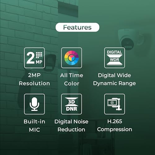 Image of Trueview 2MP Dual Light HD CCTV Camera Combo Wired CCTV Camera Works with DVR 2 Dome & 2 Bullet Cameras with Built-in Mic,All Time Color Vision,3.6mm Lens,20M IR,15M White LED,H.265,4-TVI /AHD /CVI /CVBS