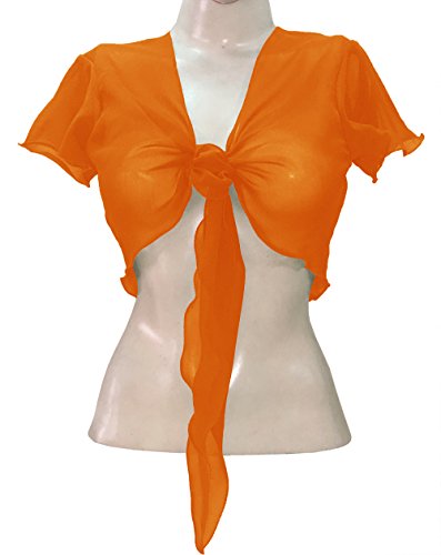 Image of Indian Trendy Women's Chiffon Short Sleeve Tie Top Choli Blouse Belly Dance Gypsy Tie Front Cardigan Tops