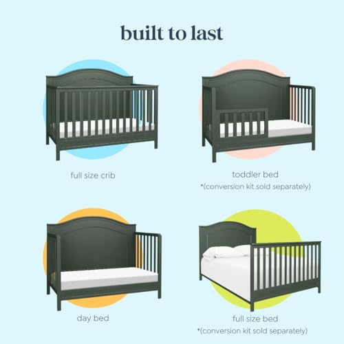 image for Davinci Charlie 4-in-1 Baby Crib Convertible to Toddler Bed, Daybed, F