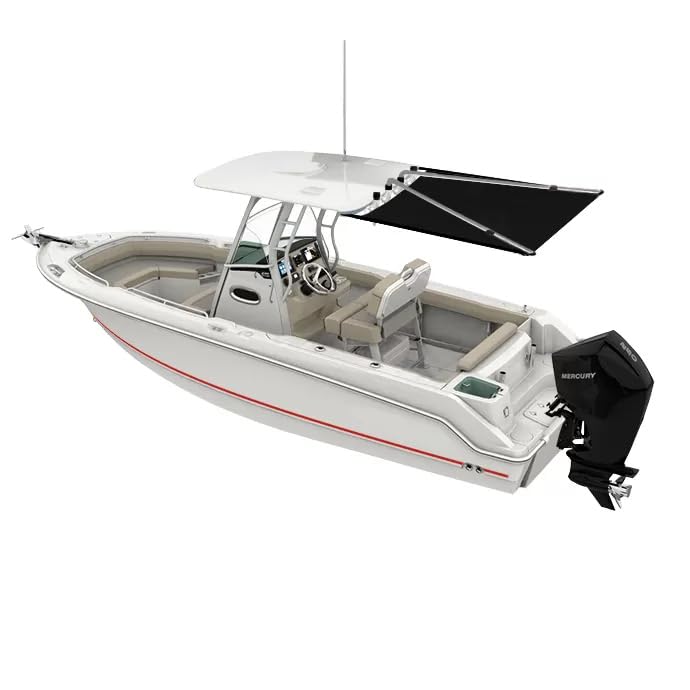 T-Top Extender/Sun Shade Easy Install Extend Shaded Area up to 5ft (Black, Width 6' x Length 5')