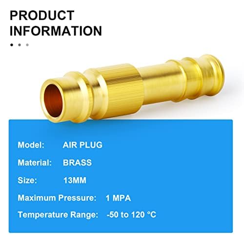 ERGAOBOY 5Pcs 13MM Brass Nozzle Compressed Air Connector, Suitable for Compressed Air Coupling (DN13), 13MM(DN13) - Image 3