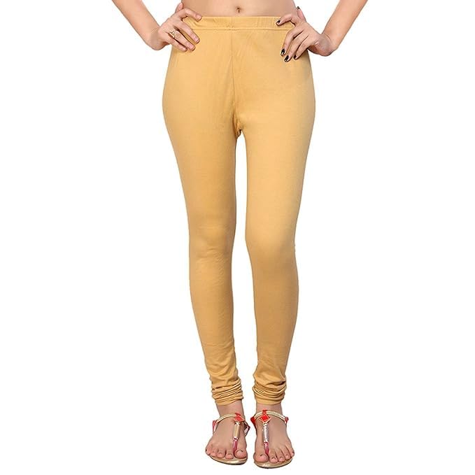 Image of ELAYNA Lycra Stretchable Churidar Leggings for Women's and Girls, White, XL Size, Full Length, Slim Fit