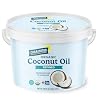 Carrington Farms Organic Refined Coconut Oil, 1 Gallon, Cold-Pressed, Non-GMO, Gluten-Free, Perfect for Cooking, Baking, Skin Care, Hair Oil, MCTs, 128 fl oz Nutrient-Rich, No Trans Fats