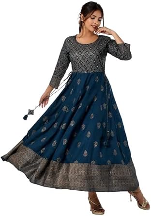 DIGITAL SHOPEE Rayon Printed Regular Wear Long Kurti | Kurta