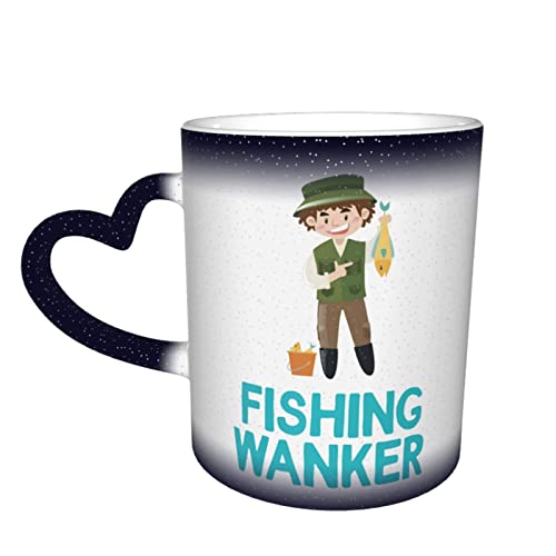 Tazas divertidas de café - Taza de regalo de pesca Wanker Funny Rude for Him Her Men Women Birthday Gifts,Taza cambiante…