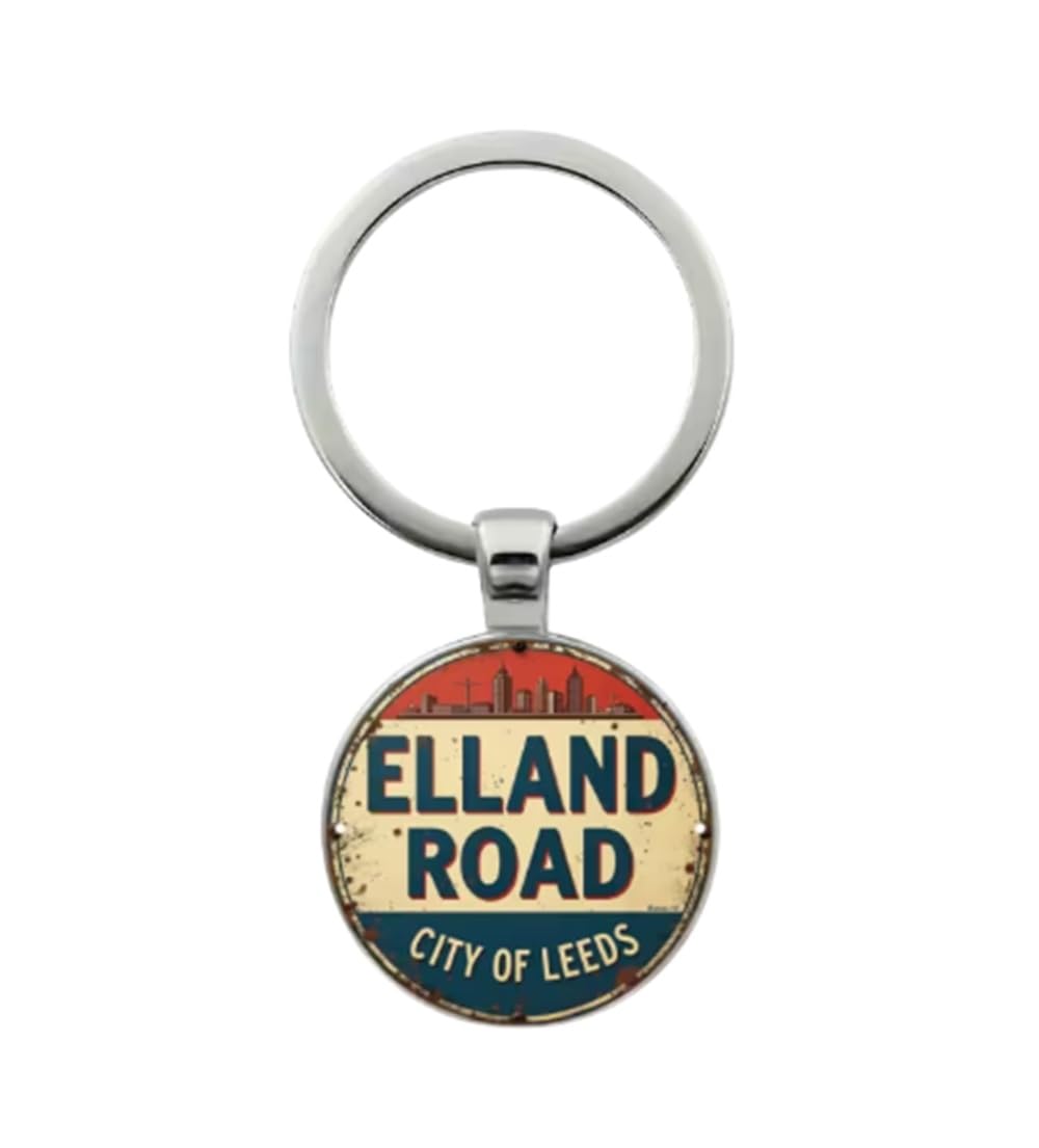 Cmj Unisex Red Cmj™ Elland Road Keyring Glass Dome City Of Leeds Football Keychain