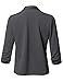 Stretch 3/4 Gathered Sleeve Open Blazer Jacket Charcoal 2XL