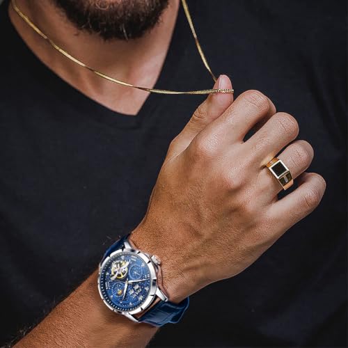 Image of OLEVS Mens Automatic Watches Self-Winding Starry Sky Diamond Skeleton Luxury Wrist Watch Waterproof Luminous