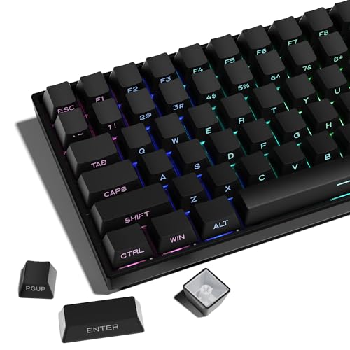 SDYZ XVX PBT Keycaps - Side Print Keycap Set, Double Shot Shine Through Custom Keycaps, Black Keycaps OEM Profile 136 Keys, Minimalist Style Phantom Keyboard Keycap for Mechanical Keyboards