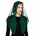 Wgior Triangle Vintage Inspired Lace Chapel Veils Catholic Mass Head Covering Scarf Mantilla Veils for Church (Green)