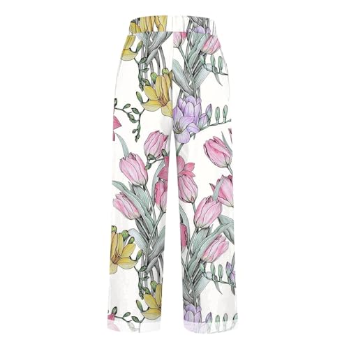 LCMTWX Women's Summer Casual Linen Pants and Linen Casual Pants Casual Loose Drawstring Beach Pants for Women White Pants2