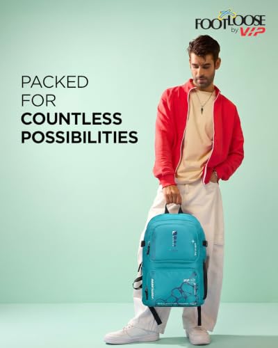 Image of FOOTLOOSE by VIP Kinetic Laptop Backpack for Men & Women | 30 Litre Travel Backpack with 15.6 inch Laptop Compartment | Office, College, School Backpack
