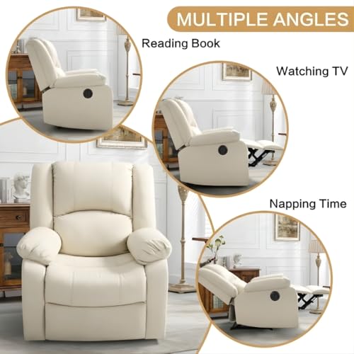Image of Seventh Heaven Phoenix 1 Seater Motorised Recliner | Single Sofa Chair for Living Room Comfort | Ergonomic Design (Leatherette - Bege)