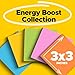 Post-it Super Sticky Notes, 5 Sticky Note Pads, 3 x 3 in., School Supplies for Students, Ideal for Textbooks, Notebooks, Walls and Vertical Surfaces, Energy Boost Collection