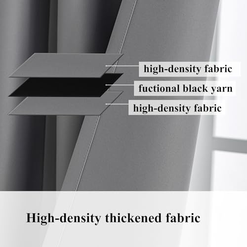 Homeyho C_SXKQ_BLACKOUTSOLIDLUOMAGRAY60120 Thermal Insulated Tie Up Curtains Rod Pocket Short Curtains For Small Window Room Darkening Roman Curtains For Living Room Balloon Shades thumb #3