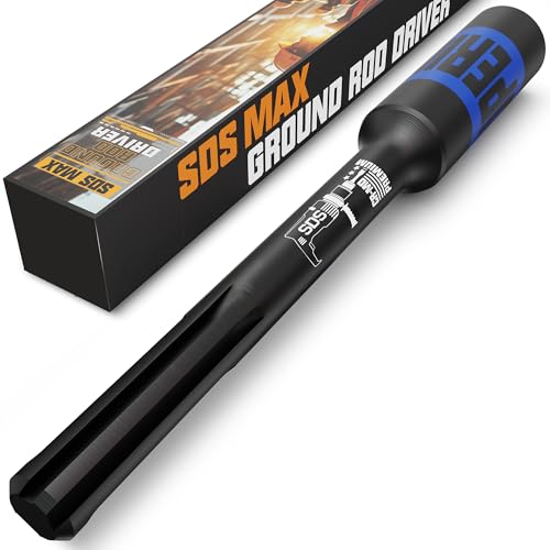 SKRWEAX SDS-Max Ground Rod Driver for Driving 5/8-inch & 3/4-inch Ground Rods, Ground Rod Driver Adapter Bits, Compatible with SDS-Max Rotary Hammer Drill Tool,CR-MO Steel
