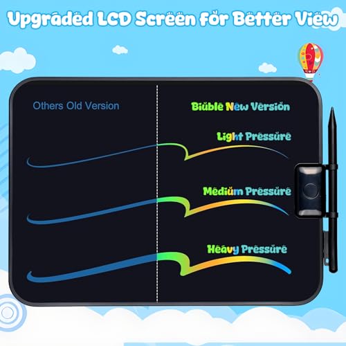 LCD Writing Tablet for Kids, 12 Inch Rechargeable Toddler Doodle Board Drawing Tablet, Erasable Reusable Electronic Drawing Pads, Educational Learning Toys for Boys Girls as Birthday Gifts (Black) - Thumbnail 5