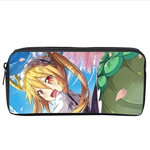 PAPLIU Anime Unisexe Trousses Étui à Crayons de Dessin animé étui Crayons élèves du Primaire et du collège apprenant la boîte de Papeterie Miss Kobayashi's Dragon Maid Single Layer Cover