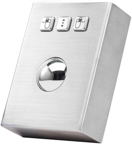 Desktop Rugged Industrial Stainless Steel Trackball with 38mm Ball and USB Interface