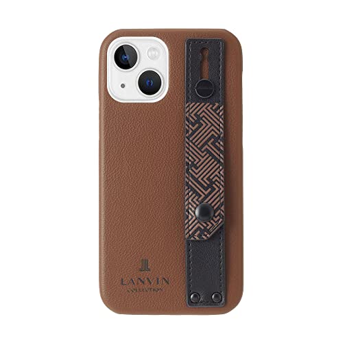 LANVIN COLLECTION STAND & RING SHELL CASE SIGNATURE スマホケース iPhone13 用 [ Brown ]