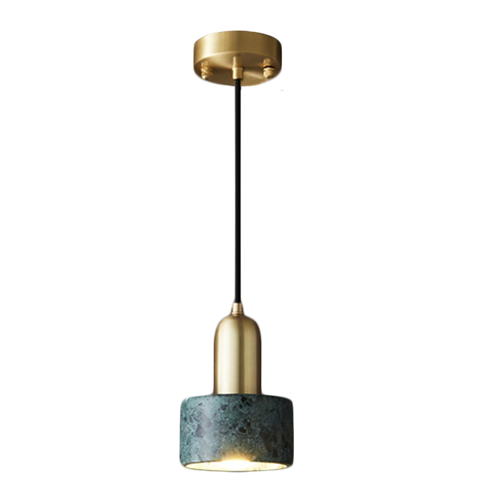 KHUKHU Marble Pendant Light, Modern Hanging Lamp with Alabaster Shade, Pendant Lights Kitchen Island, Pendant Light Fixtures for Bedroom, Living Room(Green)