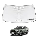 SAWAKAKI トヨタ RAV4 XA50系 専用設計 サンシェード フロントガラス用 ロゴ付き 日焼け防止 断熱 UVカット 紫外線カット 暑さ対策 コンパクトに収納