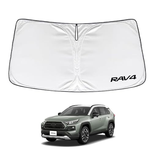 SAWAKAKI RAV4 XA50系 専用設計 サンシェード フロントガラス用 ロゴ付き 日焼け防止 断熱 UVカット 紫外線カット 暑さ対策 コンパクトに収納