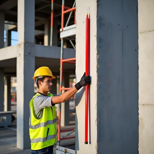 Professional 10m Height Measuring Pole - Epoxy Resin Round Stick with Carrying Bag, 8 Sections for Electrical Work, Adjustable Length 6-18m, Accurate Measurement Tool,Orange,6m(19.7ft) 5 Sections