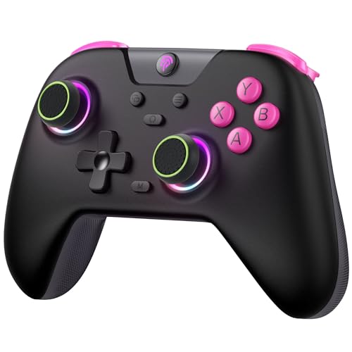 EasySMX X05 Wireless PC Controller with Hall Triggers Joysticks, Bluetooth Game Gamepad Controller with RGB Lights, No Drift Deadzone Gaming Controller for PC Android iphone Switch Steam