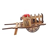 Holzornamente: gut verarbeitet, unser dekoratives antikes schubkarren-ornament aus holz ist von hoher qualität und ein modernes bauernhausdekor