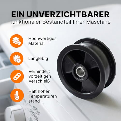 Spannrolle Ø 57 mm mit Originalcode 1250125034 125012503/4 für AEG für Electrolux für Zanker für Zanussi 7352446 07709843 für Quelle für Privileg Trockner Wäschetrockner Kondensstrockner