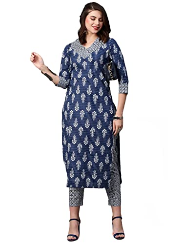 Image of ANNI DESIGNER Women's Cotton Blend Kurta And Pant Set