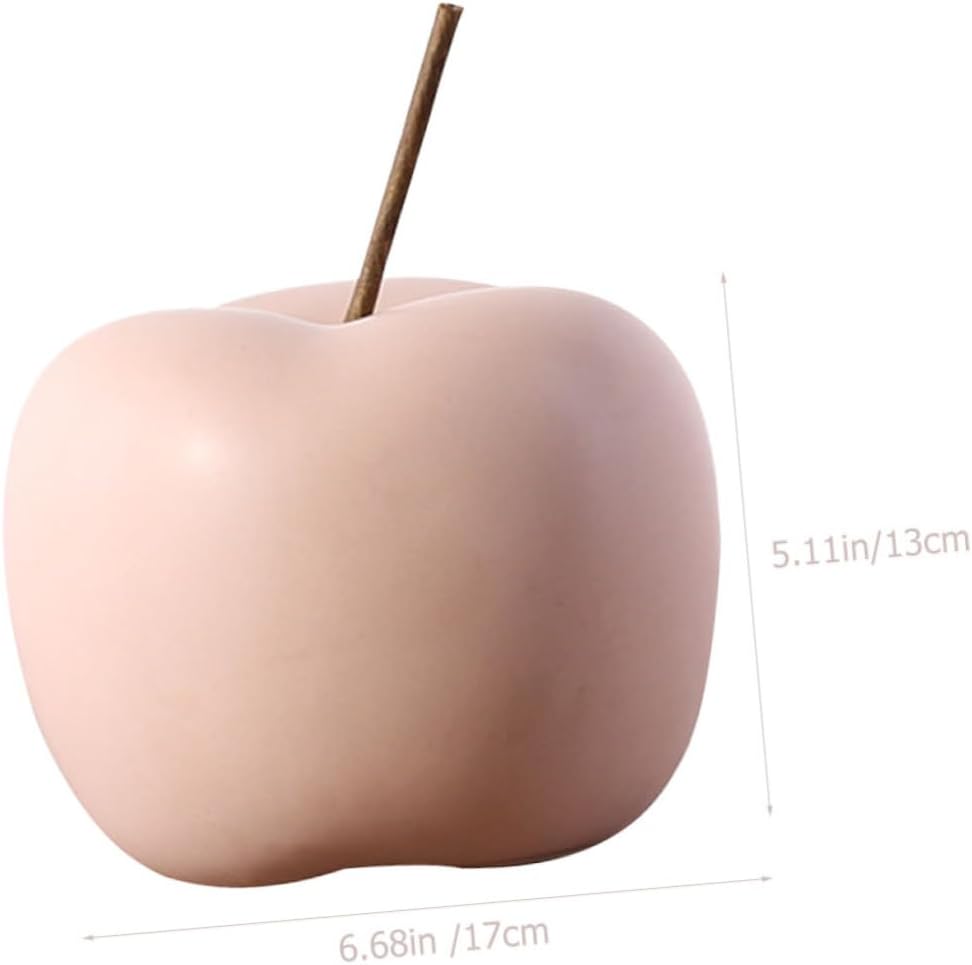 Ceramic Apple Desktop Ornament for Home Decor Pink Table Display