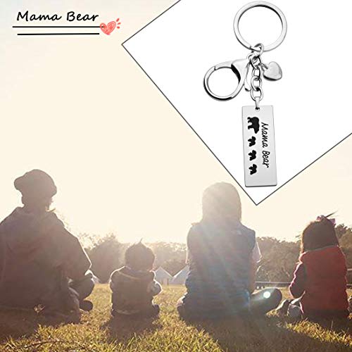 Wusuaned Sweet Mama And 3 Cubs Bear Bar Keychain Gift For Mom Grandma Wife #TOP5