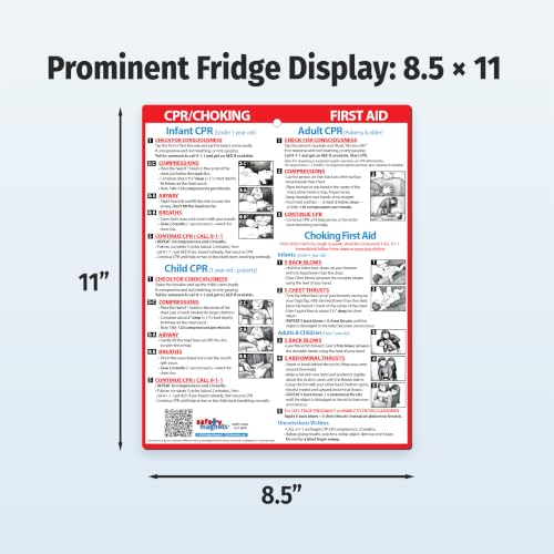 Image of Safety Magnets by ZOCO - CPR & Choking Fridge Magnet (2-Pack) - First Aid Instructions for Infants, Children, & Adults - Heimlich Maneuver Laminated Card 8.5 inch x 11 inch