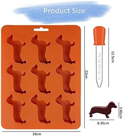 LYWUU Dachshund Dog Shaped Silicone Ice Cube Molds and Tray