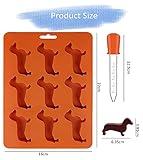 LYWUU Dackel Hundeform Silikon Eiswürfelformen und Tablett