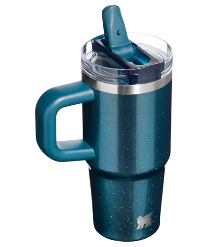 Image of Stanley Quencher ProTour Flip Straw Tumbler with Leakproof Lid 14 oz| Built-In Straw & Handle | Cupholder Compatible for Travel | Insulated Stainless Steel Cup | BPA-Free | Ponderosa Shimmer