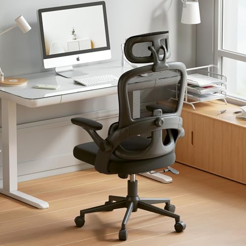 Image of SIHOO Ergonomic Office Chair, Office Chair with Up&Down Lumbar, High Back Home Desk Chair with 3D Armrests, Computer Chair with Adjustable 2D Headrest, Tilt Function Black