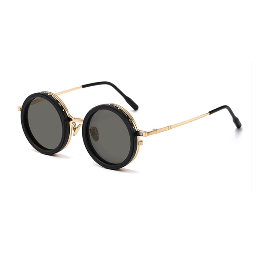 Gafas de sol redondas giratorias ajustables que cambian de color, polarizadas a la moda, UV400, anti-ultravioleta