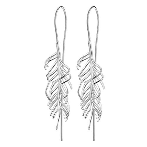 Boucles d'oreilles fougère chinoise femme pendantes style nature et artistique