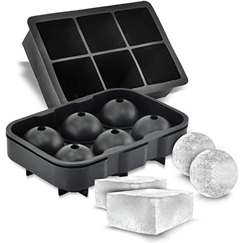 Ice Cube Trays - Set of 2 Silicone Molds - Sphere Whiskey Ice