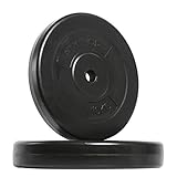 Weight plate disc vinyl (1 inch) 10kg x 2 Standard Plates 20kg weights set for Weight lifting Dumbbell bars strength training home gym fitness workout