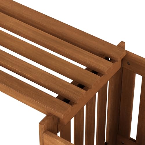 Furinno TIOMAN Planter Box with Bench, Hardwood Flower Box with Seat, Cube Garden Box, in Teak Oil, Outdoor Indoor, Garden, Patio, Balcony, Light Wood by Furinno - Used condition - Image 8